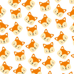 cute fox face cartoon background