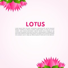 pink purple lotus flower beauty poster Design template	