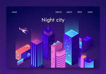 Isometric is Written Night City Landing Page.