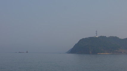 바다 갯바위 섬