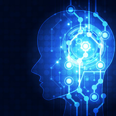 Artificial intelligence. AI digital technology in future. Virtual concept. vector illustration background.