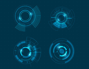 Vector icon set technology circle design.