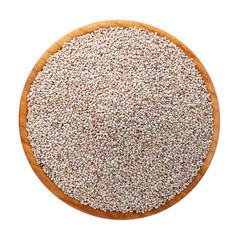 white chia seeds in bowl
