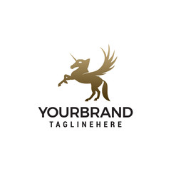 Pegasus logo design concept template vector