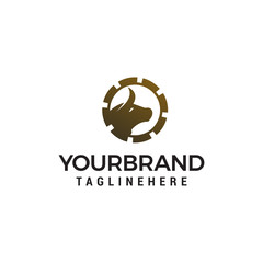 bull gear logo design concept template vector