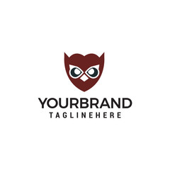 owl face logo design concept template vector