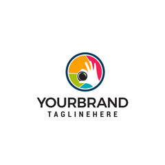 Photography shoot logo design concept template vector