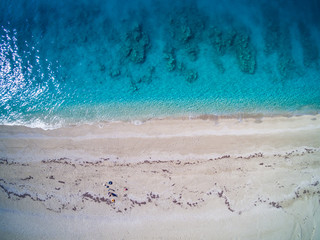 Drone view on Kathisma beach in Lefkas