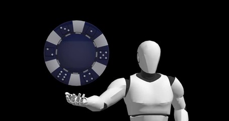 robot with casino chips artificial intelligence - Powered by Adobe