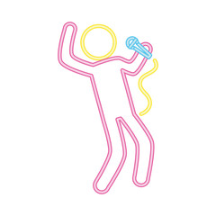 singer microphone karaoke neon