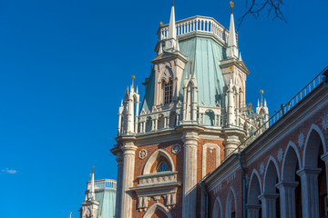 fliegel towers of the Tsaritsyno Palace built in the end of XVIII century
