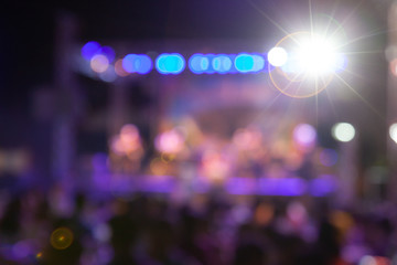 Fototapeta na wymiar Colorful of light in concert at night.Blurred circle bokeh abstract background.