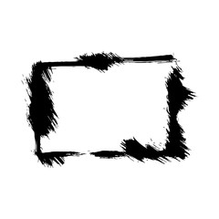 Vector Dry brush frames. Hand drawn artistic frames. Black and white engraved ink art. Frame border ornament square.