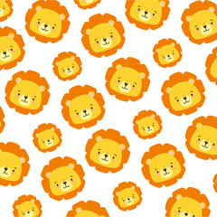 cute lion face cartoon background