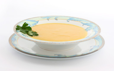 creamy vegetable soup in a bowl
