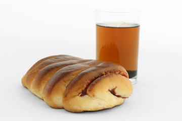 croissant and cup of tea
