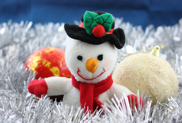 snowman with a gift
