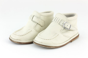 pair of baby shoes isolated on white background