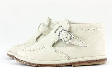 pair of baby shoes isolated on white background