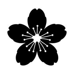 Cherry blossom flower or sakura flat vector icon for apps and websites © martialred
