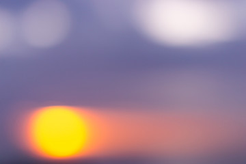 Blur landscape of sea with sunrise shot.