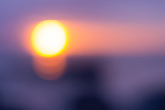 Blur landscape of sea with sunrise shot.