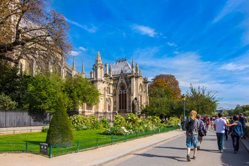 Obraz premium Notre Dame cathedral in Paris, France.