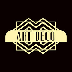 Modern art deco vintage badge logo design vector illustration