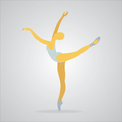 Ballerina. Ballet dancer vector illustration. Dancing ballerina.