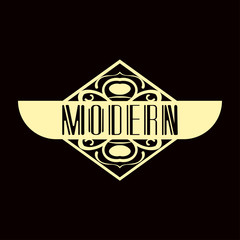 Modern art deco vintage badge logo design vector illustration