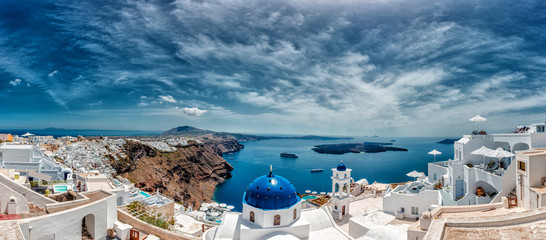 Firá, Santorini, Greece - obrazy, fototapety, plakaty