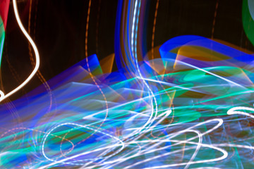 Colorful of City night lights, Abstract blurred lights motion for background.Difference shade and shape of light.