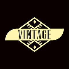 Beautiful emblem, badge for template logo in the modern art deco style