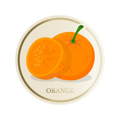 Orange flat circle sticker