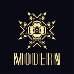 Vector logo design template concept in modern art deco style. Emblem for fashion, beauty and jewelry industry