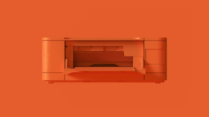 Orange Office Desktop Printer 3d illustration 3d render