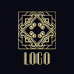 Vector geometric modern art deco style logo decoration