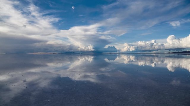 ウユニ塩湖の青空タイムラプス