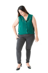 Plump lady in smart casual