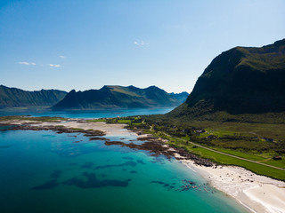 Fototapeta premium Seascape in Gimsoysand, Lofoten islands, Norway