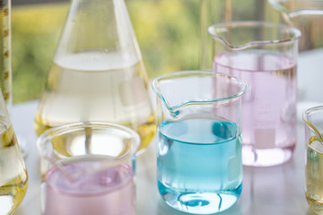 Scientist equipment and tools in scientific experiment science Laboratory