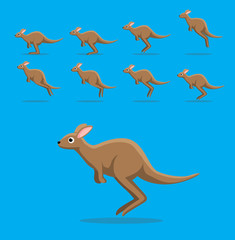 Animal Animation Sequence Cute Kangaroo Jumping Cartoon Vector