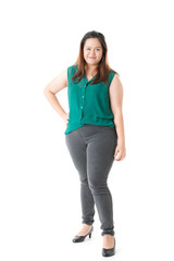 Obraz premium Plump lady in smart casual