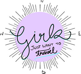 Girls travel lettering