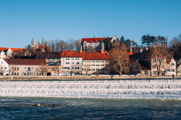 Fototapeta na wymiar Landsberg am Lech in winter, at Bavaria Germany