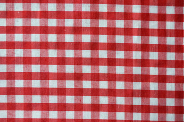 Mantel de tela estampado a cuadros rojo y blanco para picnic