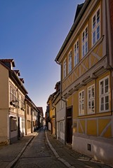Fototapeta na wymiar In der Altstadt von Quedlinburg im Harz in Sachsen-Anhalt, Deutschland 