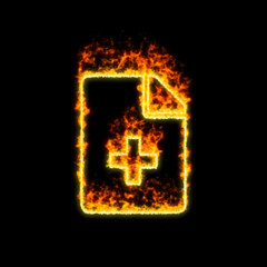 The symbol file medical burns in red fire