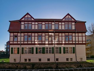 Fachwerkhaus in der Altstadt von Quedlinburg im Harz in Sachsen-Anhalt, Deutschland 