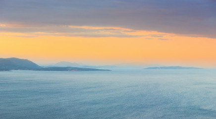 Fototapeta na wymiar Sunset Lefkas island shore, Greece